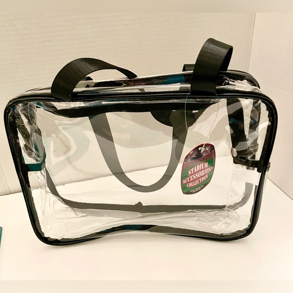 Large Clear Stadium/Concert/Festival Tote Bag with Black Trim NWT - Picture 9 of 10